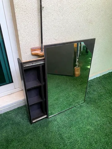 Wall-mounted Mirror Cabinet with Hidden Shelves - Sliding Door