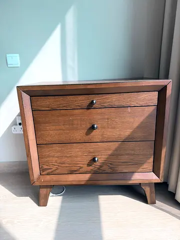 2 pieces Wood 3-Drawer Bedside Table