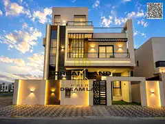 Luxury villa for sale, fully furnished with electricity, water, and air conditioning – Al Yasmin, 