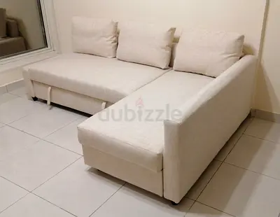 Brand new beige colour 3 seater L shape Sofa bed with storage