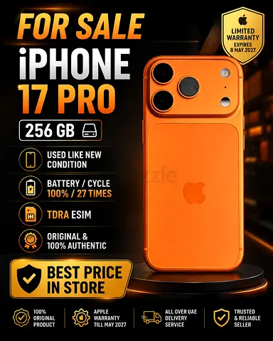 iPhone 17 Pro 256GB - Orange | Like New, Warranty till May 2027