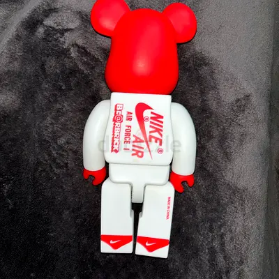 Bearbrick Nike Air Force 100% collectible figure (red & white)