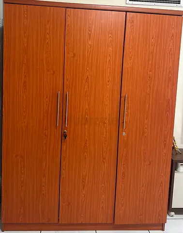 3-Door Wooden Wardrobe / Armoire in Good Condition