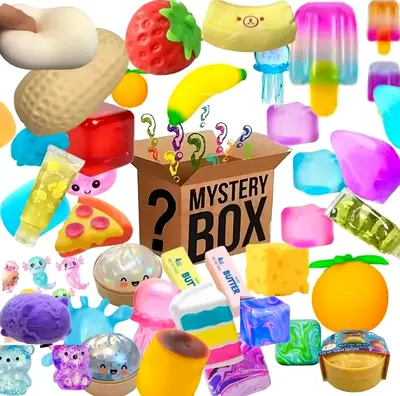 Toys box #150+Pcs Surprise Box Toys Novelty Stress Relief
Assorted Squishy Figures Blind Box Fun Mys