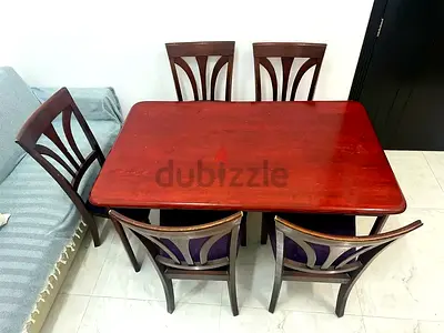 5 Seater Wood Dining Table Set