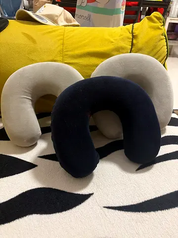 Set of 3 U-Shaped Travel Neck Pillows - Soft Memory Foam Covers