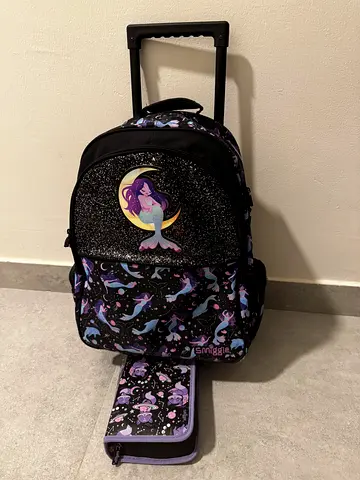 Smiggle Mermaid Trolley School Bag and Matching Pencil Case