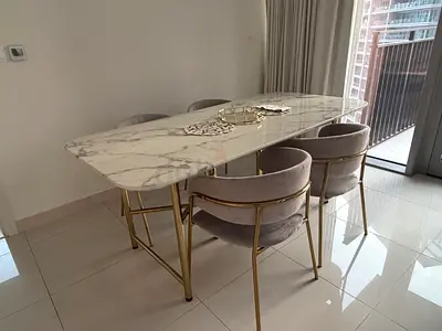 Marble dinning table with 4 chairs