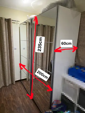 IKEA PAX 2M Luxury Wardrobe – Full Mirror Doors + KOMPLEMENT Storage