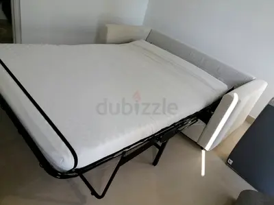 Light gray 3-seater sofa bed with pull-out mattress - good condition