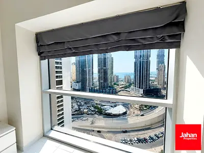 إطلالة كاملة على البحر | طابق مرتفع | شقة مفروشة بالكامل (غرفة نوم واحدة) | حمامان | مارينا ووك | بالقرب من شاطئ المارينا
