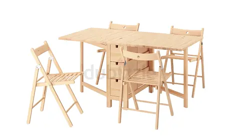 Foldable dining table and 2 chairs