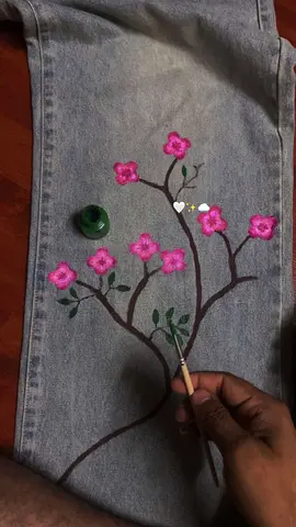 Custom Hand-Painted Floral Denim Jeans"). (Brand New)
