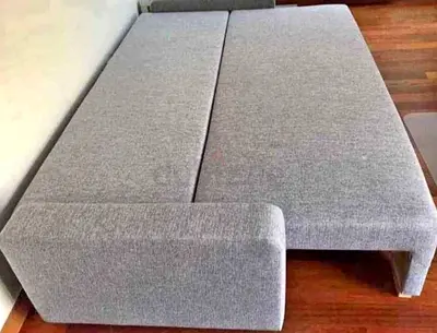 Grey Fabric Sofa Bed - Converts to Double Bed, Good Condition