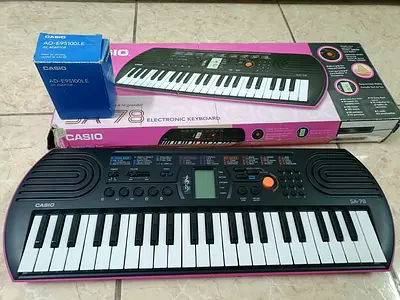 Casio SA-76 44-Key Portable Electronic Keyboard. With box and AC adapter for 140  dirhams