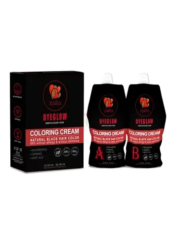 Zaira DyeGlow Natural Black Hair Coloring Cream - Unused Box