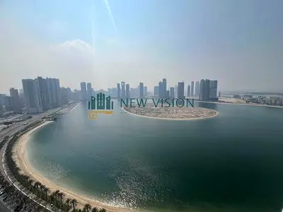 2BR + master maid room in Al Khan, full sea view, 2 balconies, free parking, gym and pool.