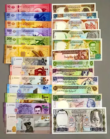 Syria,  4 full Sets Of Different Issues Banknotes, From 1982 To 2025