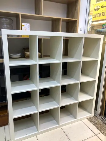 White 16-Cube Storage Shelf Unit - Good Condition