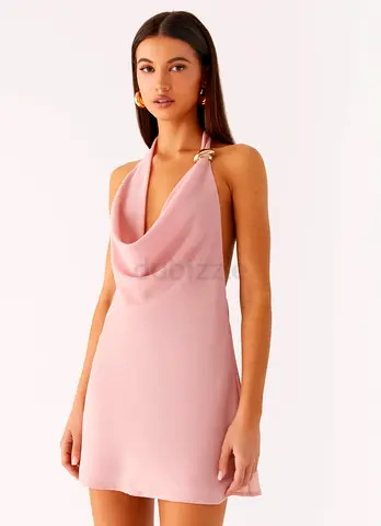 Light Pink Cowl Neck Halter Mini Dress - Peppermayo (AU 8)
