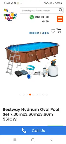 Bestway Hydrium Oval Above-Ground Pool Set 7.30 x 3.60 x 3.60 m (Complete Kit)