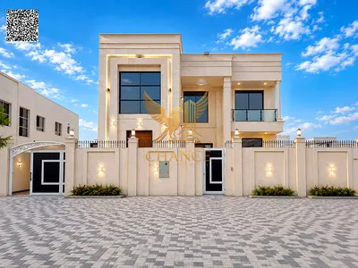 Luxury villa in Al-Raqaib, for citizens only. 6 master bedrooms, swimming pool and jacuzzi Includes water, electricity, air conditioning, and registra
