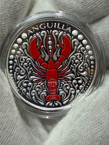 2018 Anguilla - Red Lobster 1 Ounce Silver Proof Colored