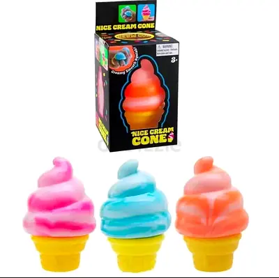 Soft Squishy Ice Cream Cone Toys - Stress Relief Fidget