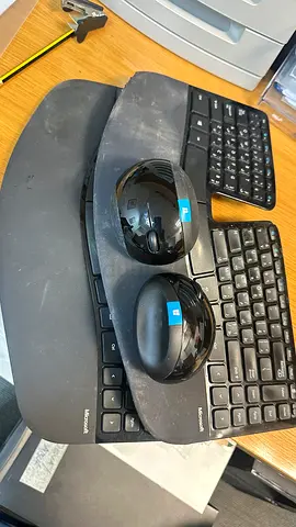 2 x Microsoft Sculpt Ergonomic Keyboard with Mouse (Used) - Missing Receiver USB