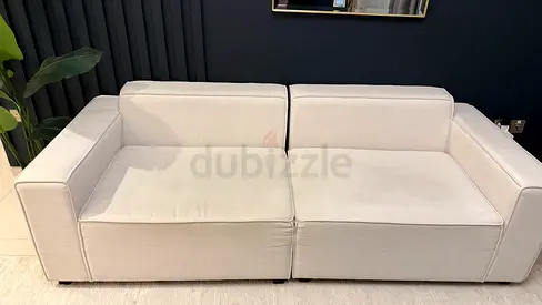 Light beige 2-seater modular sofa — comfortable, good condition