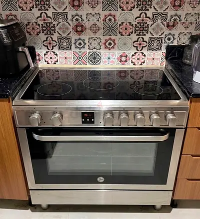 Hoover 90X60 Cm Ceramic Cooker, 5 Cooking Zones, Fully Electric 90Cm Cooking Range, Electric Multifu