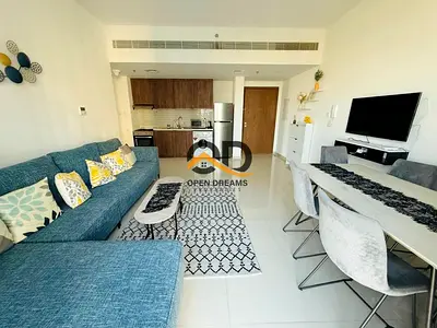 LUXURY FULLY FURNISHED 1BHK 1 WASHROOM WITH BULCONEY OPEN VIEW RANT ONLY 55K UPTOWN AL ZAHIA AREA