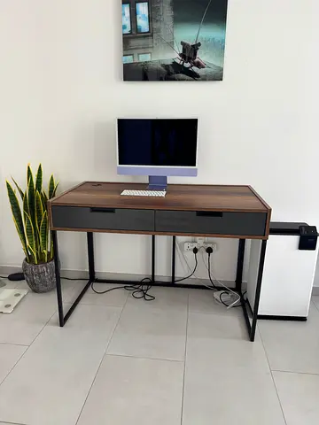 Modern wooden desk with 2 drawers
