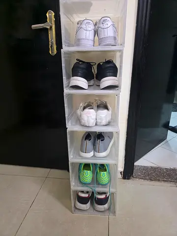 Set of 6 Clear Stackable Shoe Storage Boxes - Used, Good Condition
