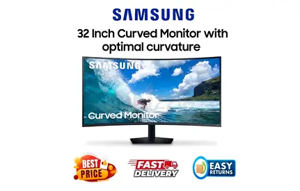 Samsung 32 Inch Curved Monitor - 75Hz - Excellent Condition, Original Box - FREE DELIVERY, WARRANTY