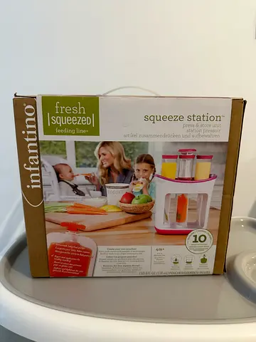 Baby food in squeeze station