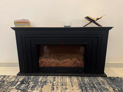 Electric Fireplace Mantel – Black, Excellent Condition