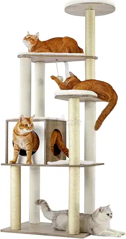 Feandrea WoodyWonders Cat Tree, 65-Inch Modern Cat Tower for Indoor Cats, Multi-Level Cat Condo with