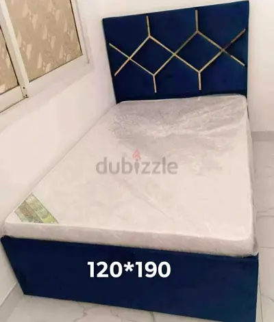 Double bed frame with mattress 120x190cm