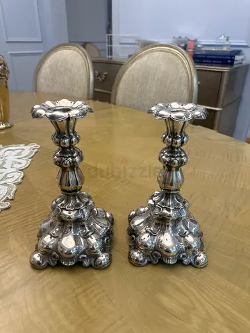 Pair of Vintage Silver Plated Ornate Candlesticks