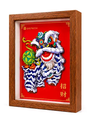 💥BRAND NEW FACTORY SEALED ‼️🏮 Chinese Lion Dance 3D Shadow Box Framed Art work