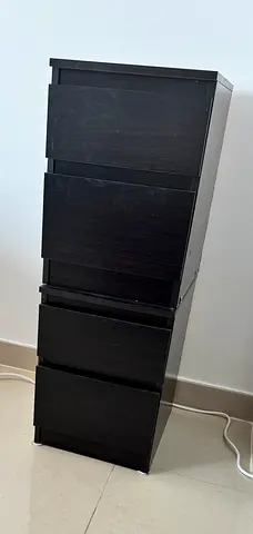 Tall narrow black 5-drawer storage cabinet (IKEA-style), 35 x 40 x 85 cm