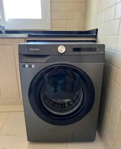 Samsung Front Load Washer with AI Control, 9Kg, Inox, Hygiene Steam, WW90T554DAN/GU