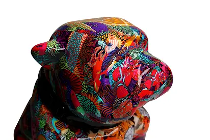Hermès Inspired Pop Art Bulldog Sculpture | Luxury Decor