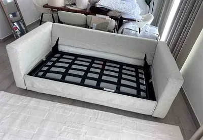Light grey 3-seater fabric sofa (frame & cushions included) - good condition