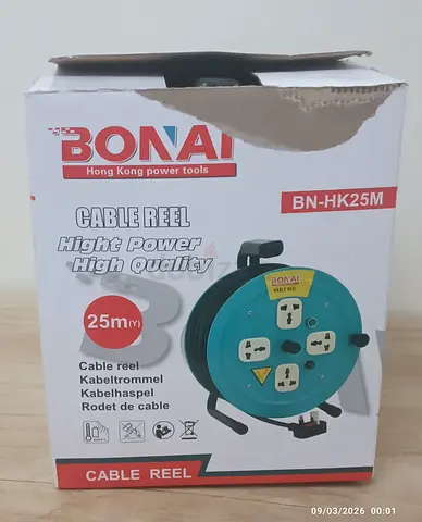Bonai BN-HK25M 25m Cable Reel - New in Box