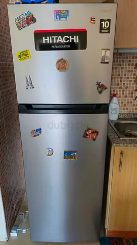 Hitachi Top Freezer Refrigerator - Silver, Good Working Condition