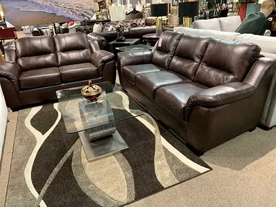 Genuine Leather Sofa and Loveseat Set
