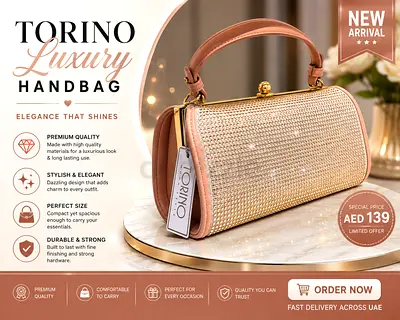 ✨ Luxury Torino Handbag – Elegant & Stylish ✨

Upgrade your style with this beautiful sparkling Tori