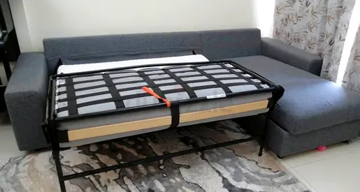 Grey Sectional Sofa Bed with Pull Out Mattress